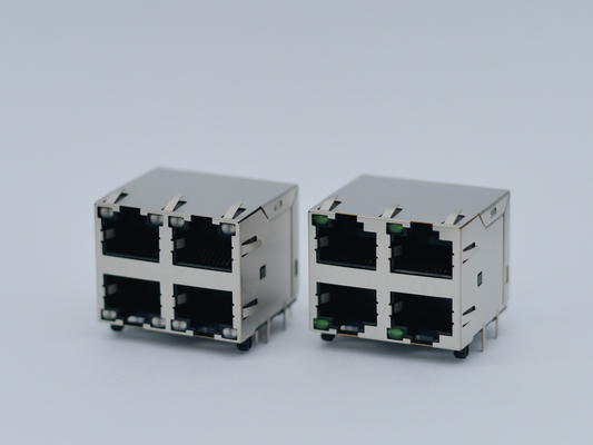 -20\u00b0C-80\u00b0C RJ45 Magnetic Ethernet Jack Connector for 750 Insertions Right Angle