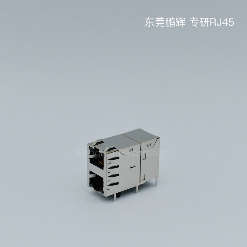 2XN stacked multi RJ45 with Magnetic and  POE female RJ45